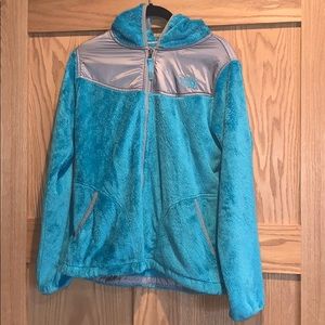 Girls North Face hooded fleece jacket